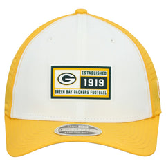 Green Bay Packers New Era Established Patch 9SEVENTY Adjustable Hat White/Gold | NFL