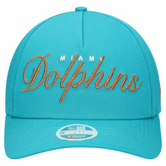 Miami Dolphins New Era Women's Metallic 9FORTY M-Crown A-Frame Adjustable Hat Aqua | NFL