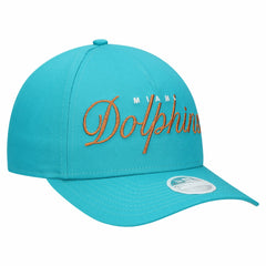 Miami Dolphins New Era Women's Metallic 9FORTY M-Crown A-Frame Adjustable Hat Aqua | NFL