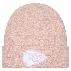 Kansas City Chiefs New Era Women's Metallic Cuffed Knit Hat Pink | NFL