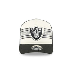 Las Vegas Raiders New Era Banner A-Frame 9FIFTY Trucker Snapback Hat Cream/Black | NFL