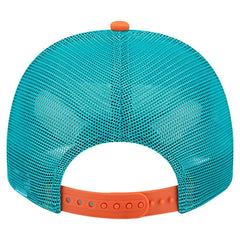 Miami Dolphins New Era Banner A-Frame 9FIFTY Trucker Snapback Hat Cream/Aqua | NFL