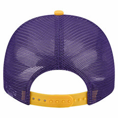 Minnesota Vikings New Era Banner A-Frame 9FIFTY Trucker Snapback Hat Cream/Purple | NFL