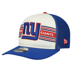 New York Giants New Era Banner A-Frame 9FIFTY Snapback Hat Cream/Royal | NFL