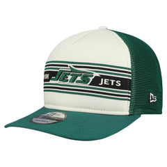New York Jets New Era Banner A-Frame 9FIFTY Snapback Hat Cream/Green | NFL