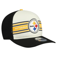 Pittsburgh Steelers New Era Banner A-Frame 9FIFTY Snapback Hat Cream/Black | NFL