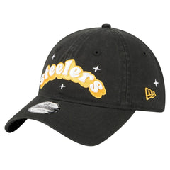 Pittsburgh Steelers New Era Girls Youth Cheer 9TWENTY Adjustable Hat Black | NFL