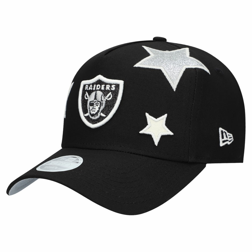 Las Vegas Raiders New Era Women's Stardom A-Frame 9FORTY Adjustable Hat Black | NFL