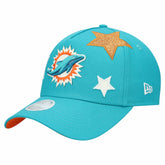 Miami Dolphins New Era Women's Stardom A-Frame 9FORTY Adjustable Hat Aqua | NFL