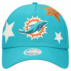 Miami Dolphins New Era Women's Stardom A-Frame 9FORTY Adjustable Hat Aqua | NFL