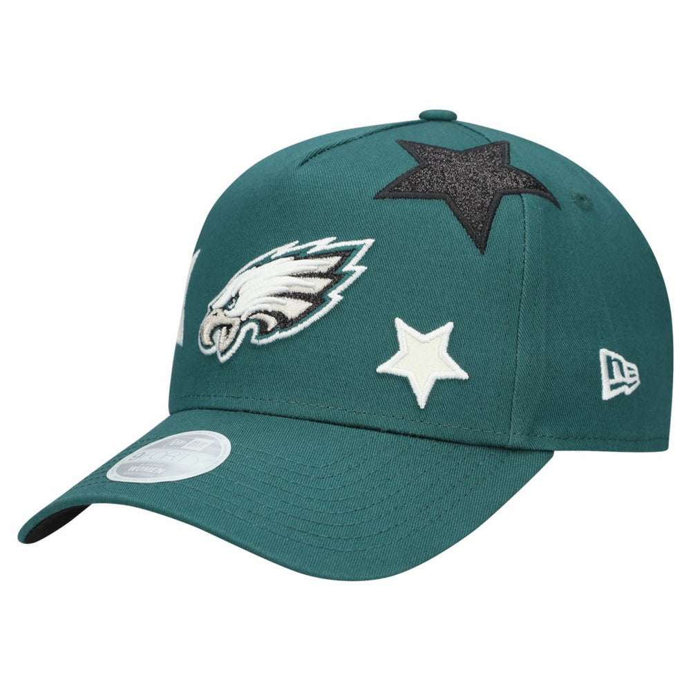 Philadelphia Eagles New Era Women's Stardom A-Frame 9FORTY Adjustable Hat Midnight Green | NFL