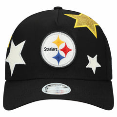 Pittsburgh Steelers New Era Women's Stardom A-Frame 9FORTY Adjustable Hat Black | NFL