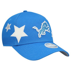 Detroit Lions New Era Women's Stardom A-Frame 9FORTY Adjustable Hat Blue | NFL