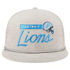 Detroit Lions New Era Cord Rope Corduroy 9FIFTY Snapback Hat Gray | NFL