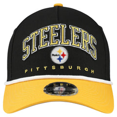 Pittsburgh Steelers New Era Youth Arch COOLERA 9FORTY A-Frame Adjustable Hat Black/Gold | NFL