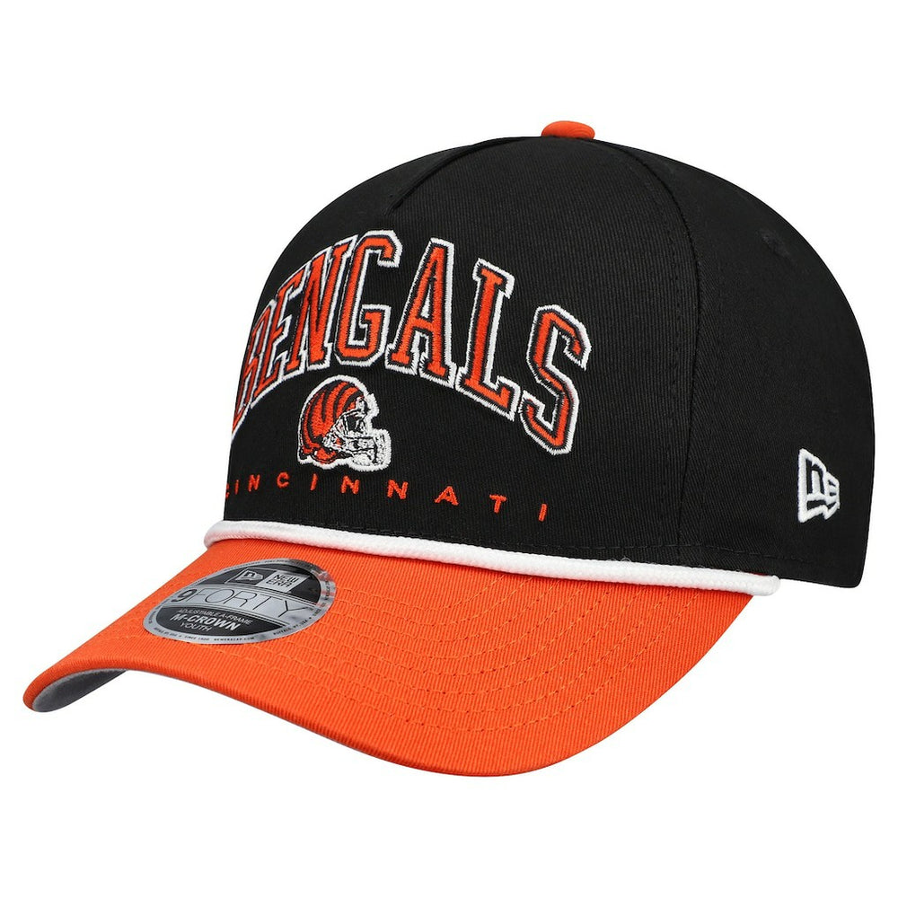 Cincinnati Bengals New Era Youth Arch COOLERA 9FORTY A-Frame Adjustable Hat Black/Orange | NFL