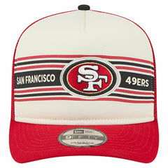 San Francisco 49ers New Era Youth Banner 9FIFTY A-Frame Adjustable Trucker Hat Cream/Scarlet | NFL