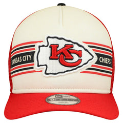 Kansas City Chiefs New Era Youth Banner 9FIFTY A-Frame Adjustable Trucker Hat Cream/Red | NFL