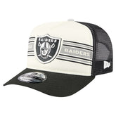Las Vegas Raiders New Era Youth Banner 9FIFTY A-Frame Adjustable Trucker Hat Cream/Black | NFL