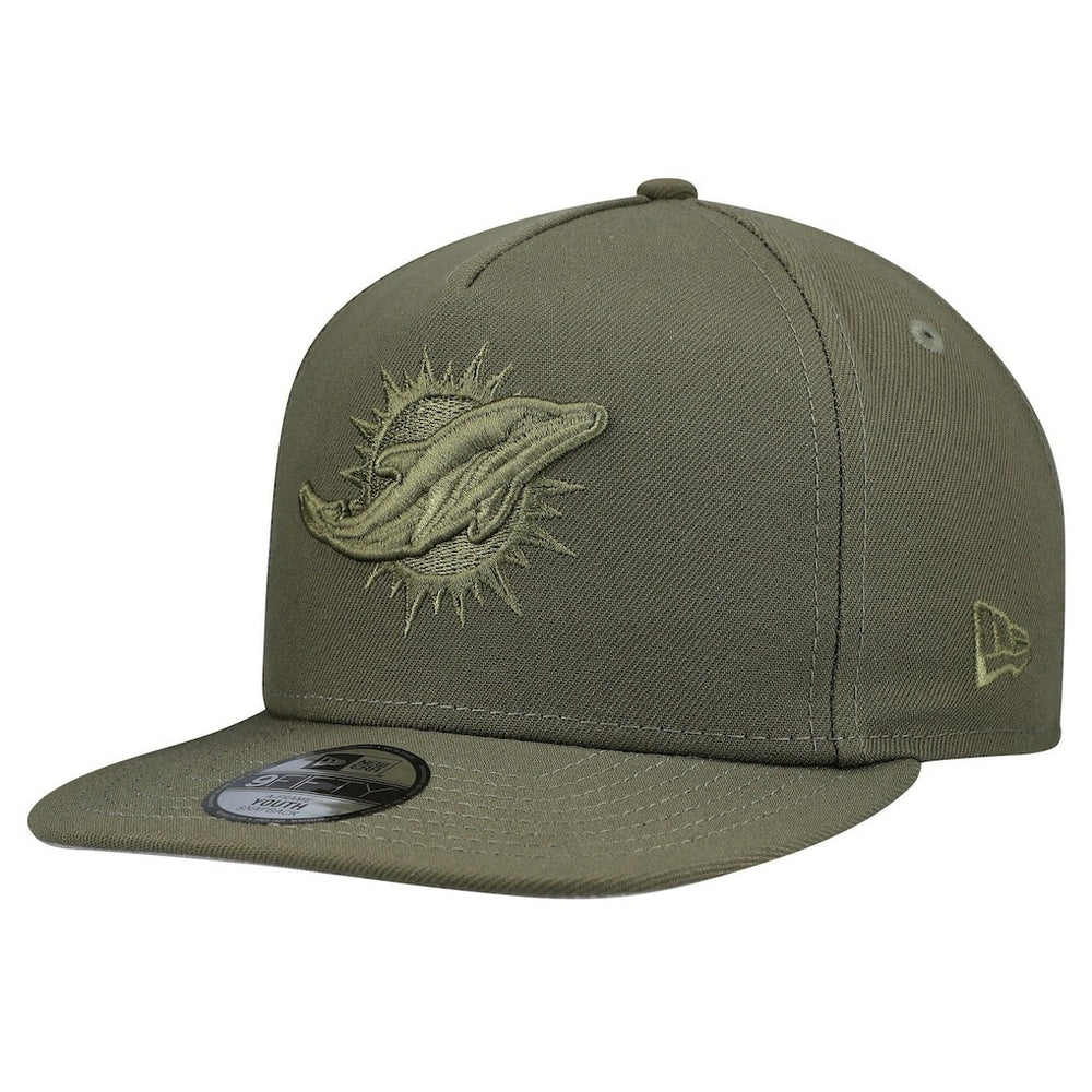 Miami Dolphins New Era Youth Color Pack A-Frame 9FIFTY Snapback Hat Olive | NFL