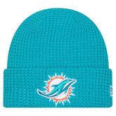 Miami Dolphins New Era Youth Waffle Cuffed Knit Hat Aqua | NFL