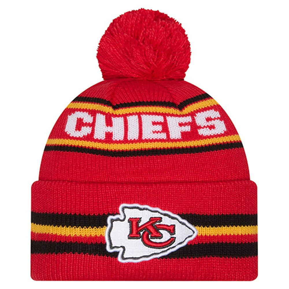 Kansas City Chiefs New Era Youth Classic Cuffed Knit Hat with Pom Red | NFL