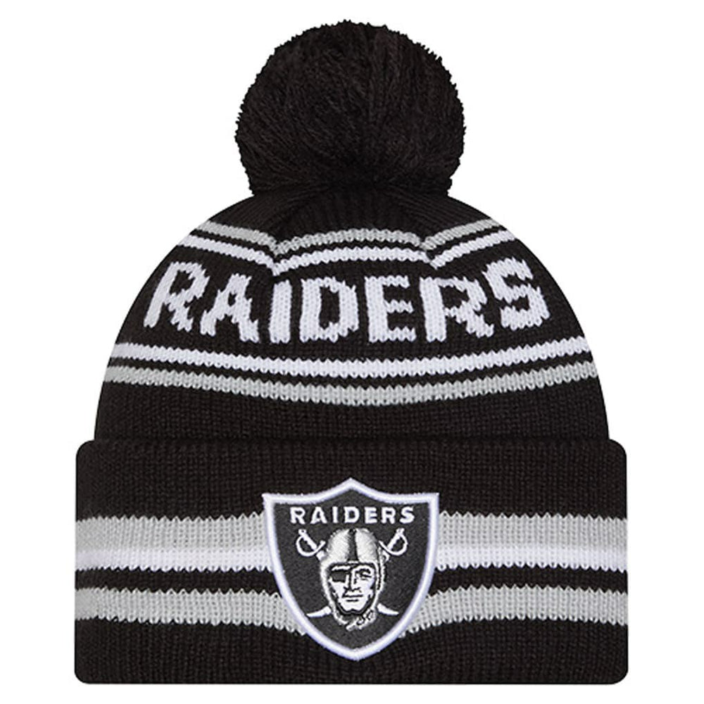 Las Vegas Raiders New Era Youth Classic Cuffed Knit Hat with Pom Black | NFL