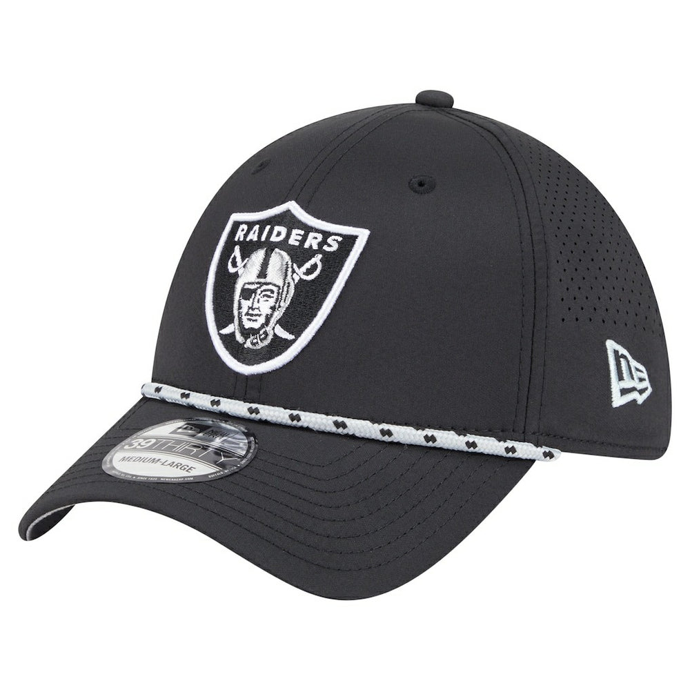 Las Vegas Raiders New Era Perforated 39THIRTY Flex Hat Black | NFL