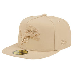 Detroit Lions New Era Color Pack A-Frame 59FIFTY Fitted Hat Light Beige | NFL