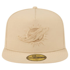 Miami Dolphins New Era Color Pack A-Frame 59FIFTY Fitted Hat Light Beige | NFL