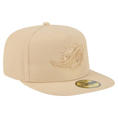 Miami Dolphins New Era Color Pack A-Frame 59FIFTY Fitted Hat Light Beige | NFL