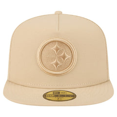 Pittsburgh Steelers New Era Color Pack A-Frame 59FIFTY Fitted Hat Beige | NFL
