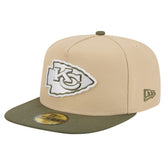 Kansas City Chiefs New Era Color Pack A-Frame 59FIFTY Fitted Hat Light Beige/Olive | NFL
