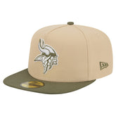 Minnesota Vikings New Era Color Pack A-Frame 59FIFTY Fitted Hat Light Beige/Olive | NFL