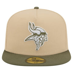 Minnesota Vikings New Era Color Pack A-Frame 59FIFTY Fitted Hat Light Beige/Olive | NFL