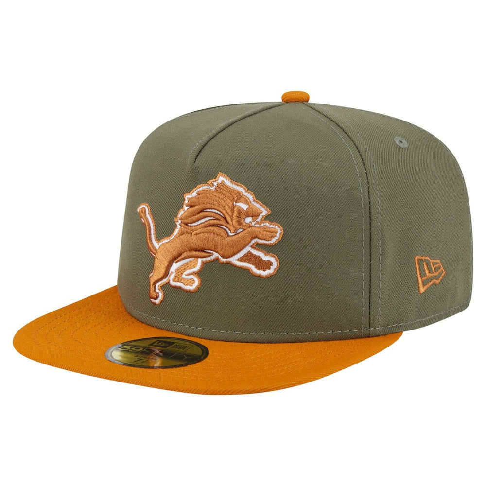 Detroit Lions New Era Color Pack A-Frame 59FIFTY Fitted Hat Olive/Brown | NFL