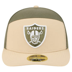 Las Vegas Raiders New Era Two-Tone Color Pack Split Panel 59FIFTY Fitted Hat Light Beige/Olive | NFL