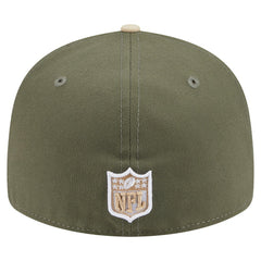 Miami Dolphins New Era Two-Tone Color Pack Split Panel 59FIFTY Fitted Hat Light Beige/Olive | NFL