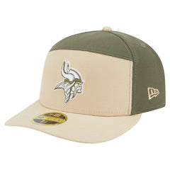 Minnesota Vikings New Era Two-Tone Color Pack Split Panel 59FIFTY Fitted Hat Light Beige/Olive | NFL