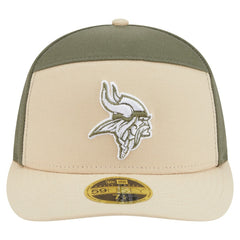 Minnesota Vikings New Era Two-Tone Color Pack Split Panel 59FIFTY Fitted Hat Light Beige/Olive | NFL