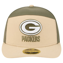 Green Bay Packers New Era Two-Tone Color Pack Split Panel 59FIFTY Fitted Hat Light Beige/Olive | NFL