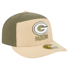 Green Bay Packers New Era Two-Tone Color Pack Split Panel 59FIFTY Fitted Hat Light Beige/Olive | NFL