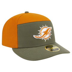 Miami Dolphins New Era Two-Tone Color Pack Split Panel 59FIFTY Fitted Hat Olive/Brown | NFL