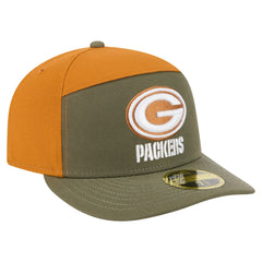 Green Bay Packers New Era Two-Tone Color Pack Split Panel 59FIFTY Fitted Hat Olive/Brown | NFL