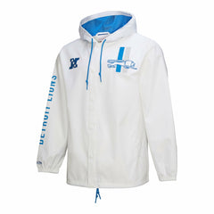 Detroit Lions Vintage Logo Coaches Full-Snap Hoodie Jacket White | Mitchell & Ness