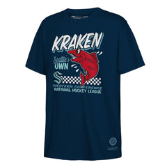 Seattle Kraken Mitchell & Ness Youth Concession Stand T-Shirt - Deep Sea Blue - NHL