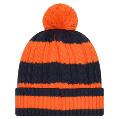 Denver Broncos New Era Women's Braided Cuffed Knit Hat with Pom Orange | NFL