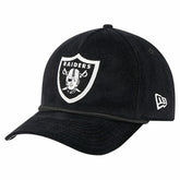 Las Vegas Raiders New Era Cord Corduroy 9FORTY A-Frame Adjustable Hat Black | NFL