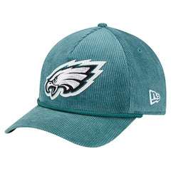 Philadelphia Eagles New Era Cord Corduroy 9FORTY A-Frame Adjustable Hat Midnight Green | NFL