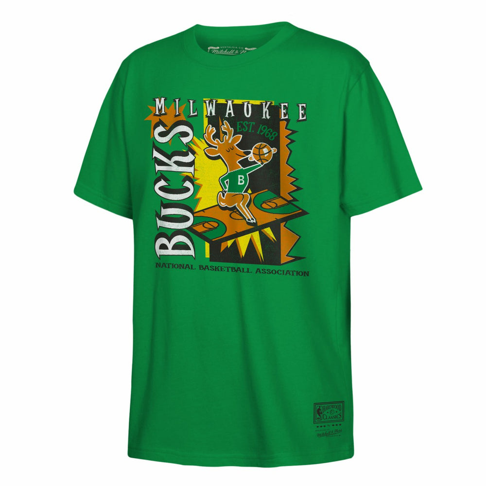 Milwaukee Bucks Youth Retro '90s Poster T-Shirt Green - NBA